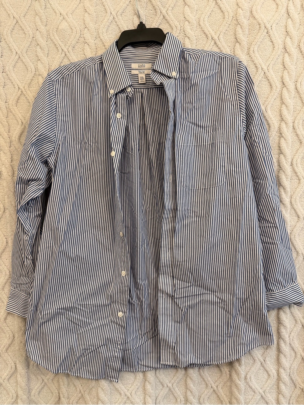 croft & barrow Blue and White Striped Dress Shirt